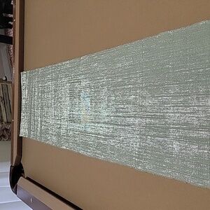 CRATE & BARREL Long Silver Shimmer Table Runner 14"x90"